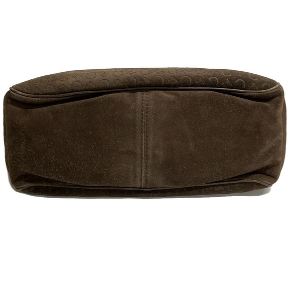 Celine Boogie Bag Macadam Pattern Leather Handbag Brown - Picture 5 of 6